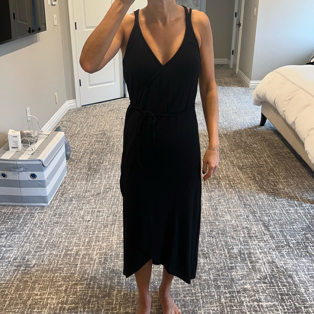 Z Supply Black Cotton Wrap Dress